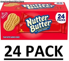 24 PACK – Nutter Butter Peanut Butter Sandwich Cookies 1.9 oz (Total 45.6 oz)