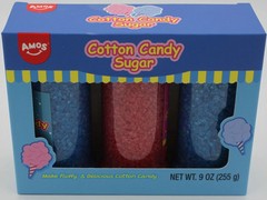 Amos Cotton Candy Sugar 6 oz Blueberry & 3 oz Strawberry Flavored Sugar 9 oz NEW