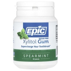 Epic Dental, Gum Xylitol Spearmint, 50 Count 50 (Pack of 1), No Color
