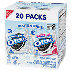 OREO Gluten Free Original Double Stuf Cookies 20 Snack Packs, 3 Pack