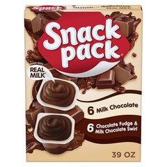 Snack Pack Milk Chocolate and Chocolate Fudge & Milk Chocolate Swirl Pudding Cup
