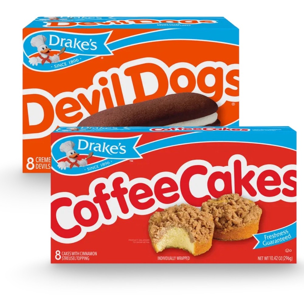 Drake’s Devil Dogs and Coffee Cake Combo Pack, 1 Box Each