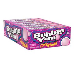 Bubble Yum Original Flavor Bubble Gum 18 Pack of 5 Piece Packs Chewing Gum