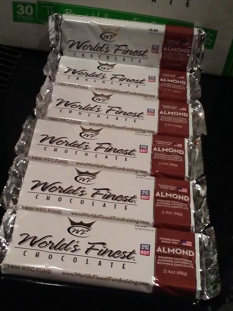 WORLD’S FINEST CHOCOLATE Almond (30) x $2.00 Each Bars