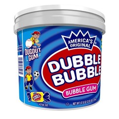 Dubble Bubble Gum, Individually Wrapped, 300 Pieces in Resealable Tub.