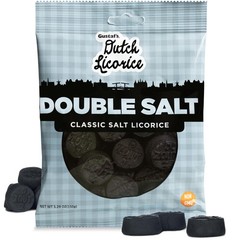 Dutch Licorice Double Salt Coins – 5.2oz Bag – Salted Black Licorice Coins – …