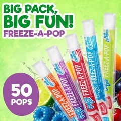 Freeze Pops, 50 Count Ice Pops Bulk Pack of Refreshing Assorted Flavors, Enjoy D
