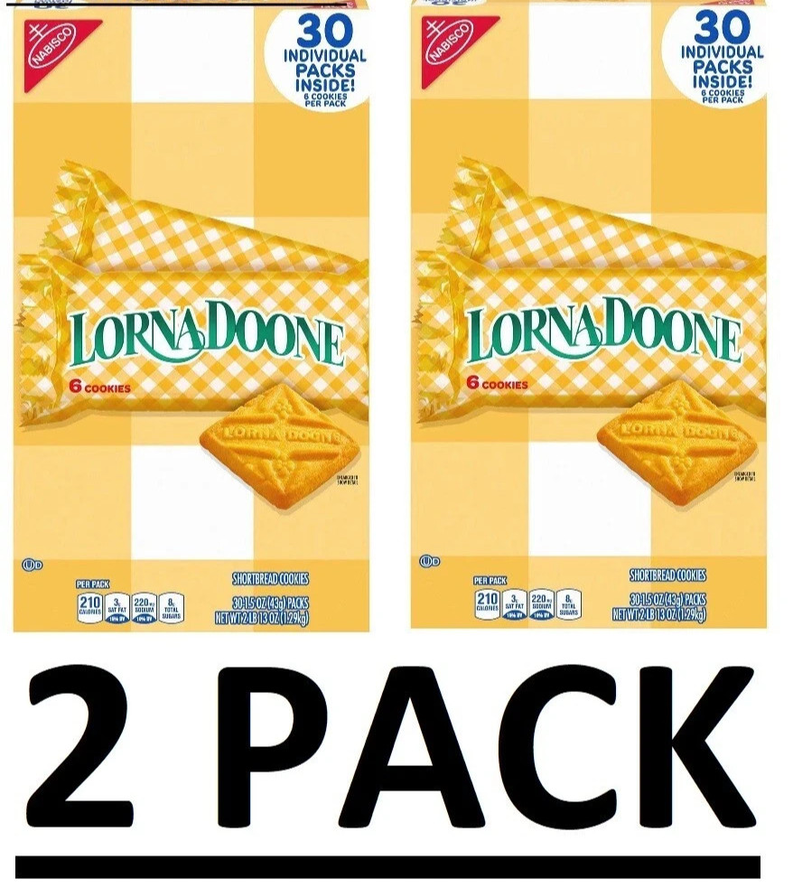 2 PACK – Lorna Doone Shortbread Cookies (6 per pk., 30 pk.) 45 oz Each Pack