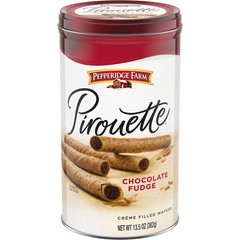 Pepperidge Farm Pirouette Cookies, Chocolate Fudge Créme Filled Wafers, 13.5 Oz