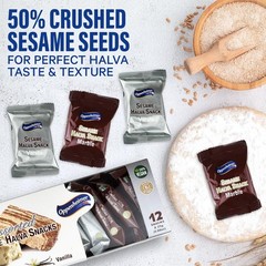 Sesame Halva Snack Bars – Vegan, Kosher Assortment, Vanilla & Marble Flavors,
