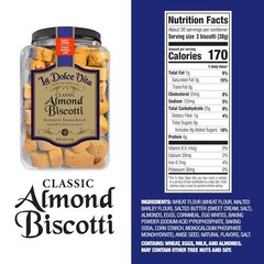New La Dolce Vita Classic Italian Biscotti – Almond Cookie, 40 Ounce Bottle