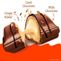 Mini Chocolate Bites with Crispy Wafer and Hazelnut Cream, Individually Wrapped,