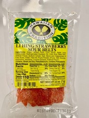 Hawaii UNIQUE FLAVOR Li Hing Strawberry Sour Belts 2.5oz
