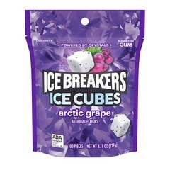 8.11 oz Ice Cubes Arctic Grape Gum – 100 Sugar-Free Pieces for Every Occasion