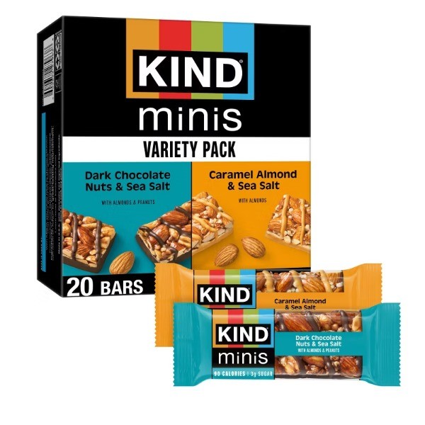 Minis Dark Chocolate & Caramel Almond – 14oz/20ct
