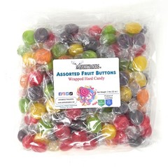 Assorted Fruit Flavored Buttons Candy – 2 lbs. ~ YANKEETRADERS® ~ FREE SHIPPING
