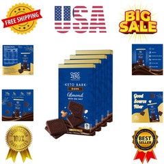 Dark Chocolate Almond Bark with Sea Salt, Sugar Free, , Low Carb, High Fiber,…