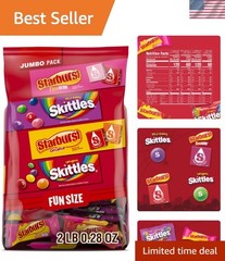Skittles, Starburst Fun Size Chewy Candy Assorted Variety, Individually Wrapp…