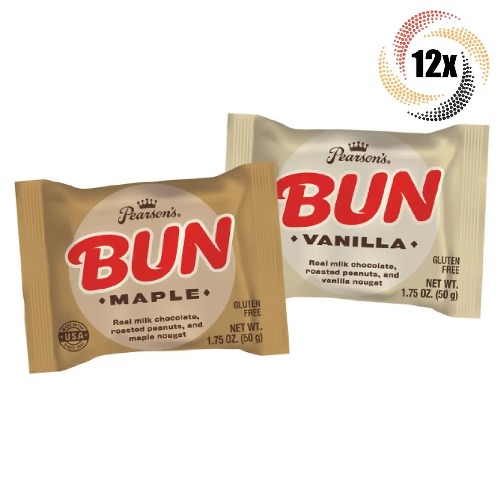 12x Buns Pearson’s Variety Roasted Peanuts Nougat Buns – 1.75oz | Mix & Match
