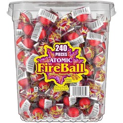 Wonka Atomic Fireball, Candy, Cinnamon Flavor, Individually Wrapped, 64.8oz (240