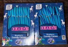 Brachs ~ Blueberry Candy Cane Christmas 5.3 oz 24-Canes ~ 2-Pack ~ 12/2027