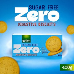 Gullon Sugar Free Digestive Biscuits 400g 14.1 Ounce (Pack of 1), light brown