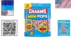 Charms Mini Pops – 400 Count Fruity Lollipops in 18 Fun Flavors – Gluten-Free