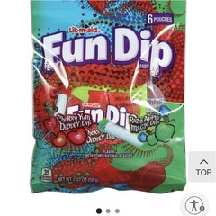 Fun Dip Candy Pouches Lik-m-aid Cherry RazzApple 6ct Bag