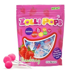 Zollipops Clean Teeth Pops Sugar Free Candy with Xylitol Dye-Free Lollipops