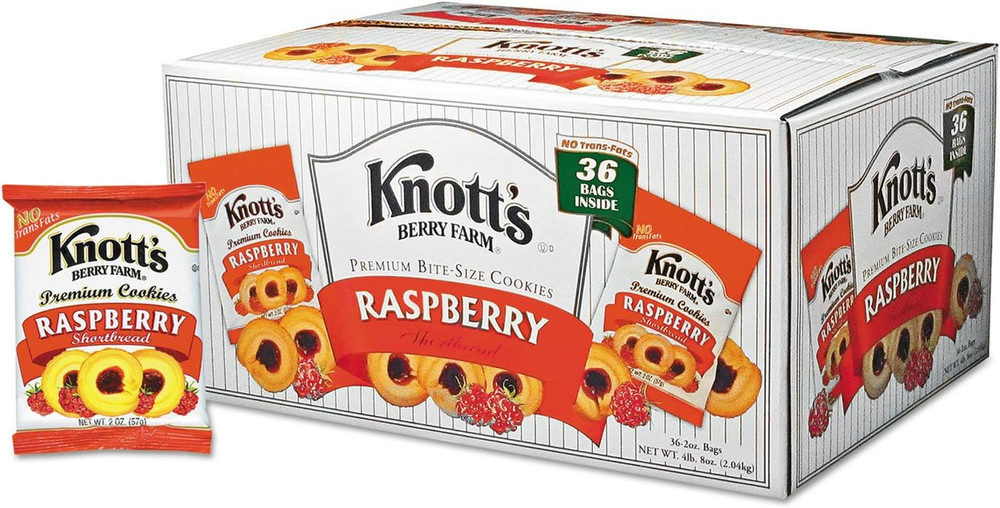 Knott’S Berry Farm – Premium Berry Jam Shortbread Cookies, 2 Oz Pack, 36/Carton