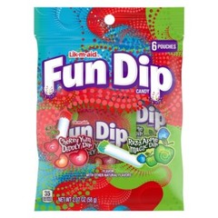Lik-M-Aid Fun Dip Candy 6 Pouches Cherry Yum Diddly Dip & Razzapple Magic Dip…