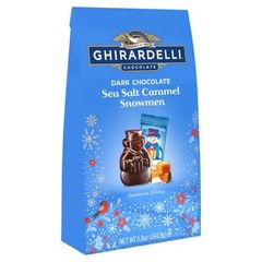 Ghirardelli 5.8 oz SNOWMEN Sea Salt Caramel Dark Chocolate Limited * BB 5/2026 *