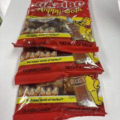 Haribo Happy Cola Flavor Sharing Size Gummies 4oz 3 Bags New Sealed