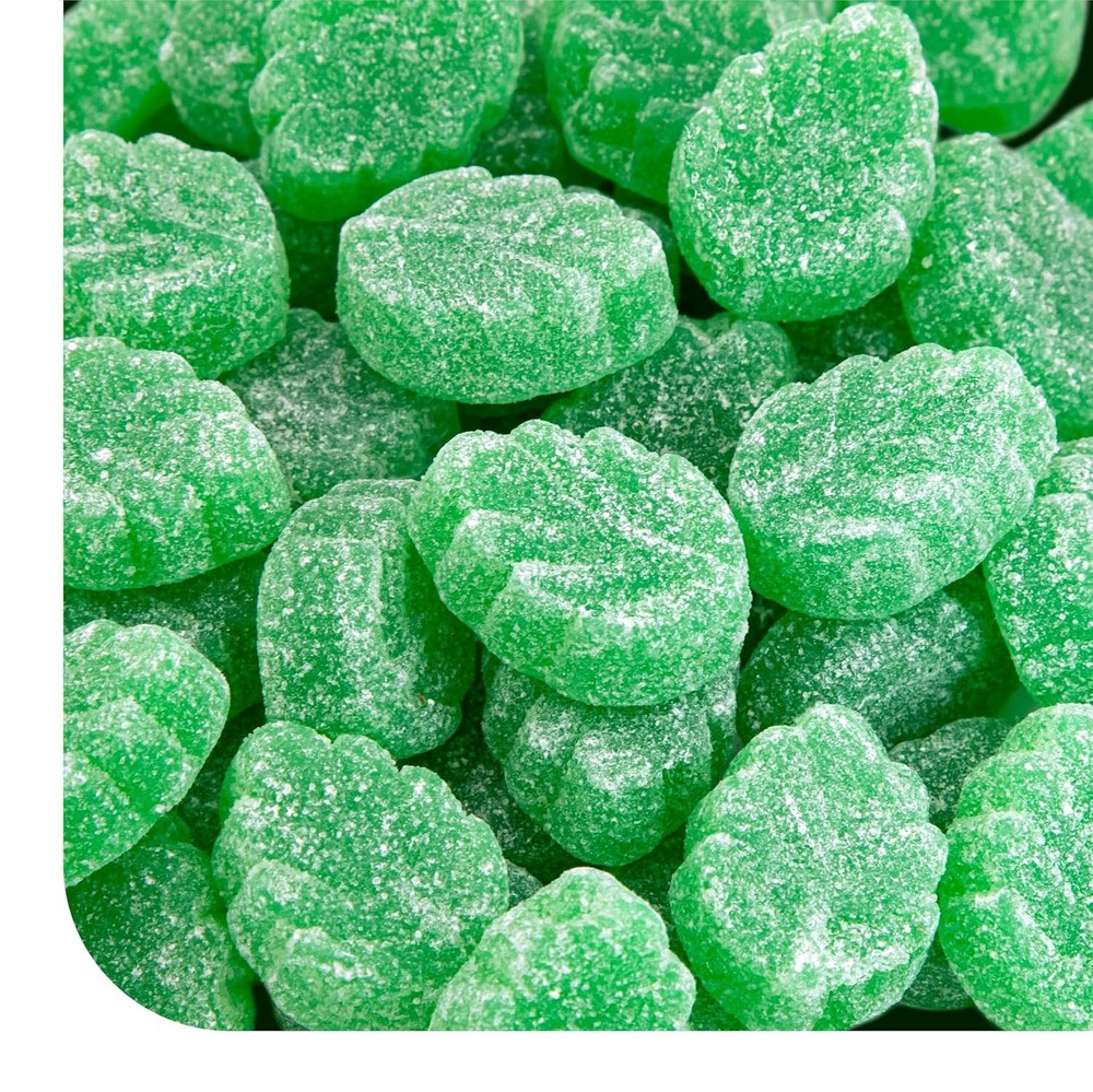 Spearmint Leaves Jelly Candy – 2 Pound Bulk Bag – Classic Spearmint Candy