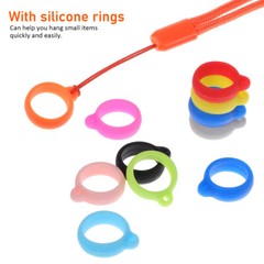 8Pcs Anti-lost Pen Lanyard with Silicone Rings for Daily Use and Outdoor