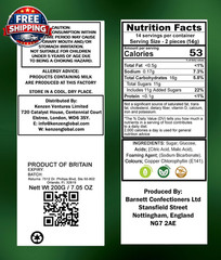 Mega Sour Apple Fizz Candy 200G – Handmade British Hard Sweets – Extreme Sour Ca