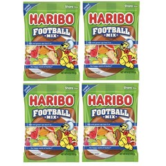 Haribo FOOTBALL MIX Gummi Candy Assorted Fruit Gummy Limited Edition 4Pk EXOCT25