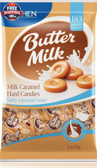 Butter Milk Hard Candy 2.2 Lbs (1Kg), Creamy Milk Flavor Hard Candy, Individuall