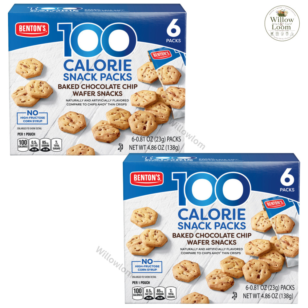 2-Pack Benton’s 100 Calorie Snack Packs Baked Chocolate Chip Snacks 6pk 4.86oz