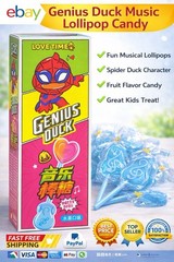 24 Pack Wholesale Musical Candy Lollipop Toy Fruit Flavor Novelty Sweet Novelty