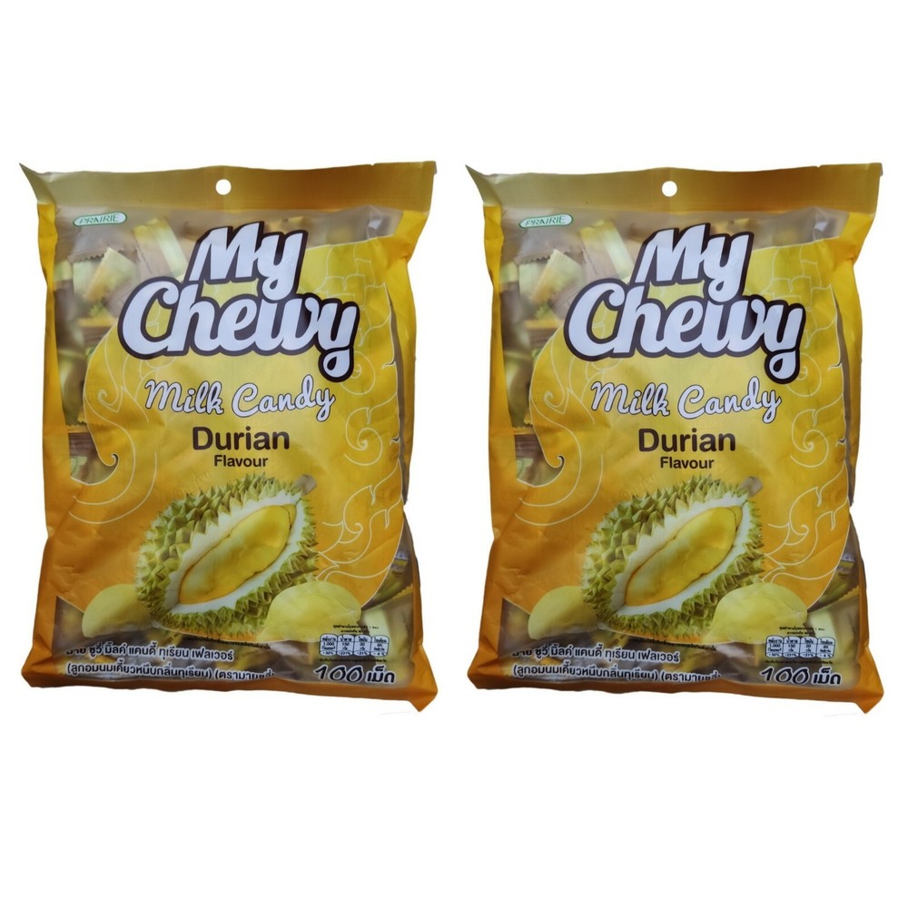 2, 3 Big Packs My Chewy Durain Mango Coconut Milk Chewy Candy Thai Fruit Flavour