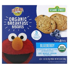 Organic Breakfast Biscuits, 2 Years and Up, Blueberry, 5 Packs, 0.7 oz (20 g)