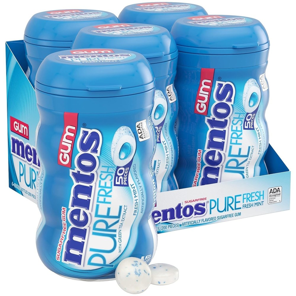 Mentos Pure Fresh, Sugar-Free, Chewing Gum with Xylitol, Fresh Mint 200 or 80