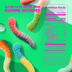 World’S Best Sour 12 Flavor Mini Gummi Worms | 32Oz Bag of Candy | 12 Unique Sup