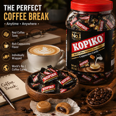 Kopiko Cappuccino Candy 28.2 oz / 800g (Pack of 2)
