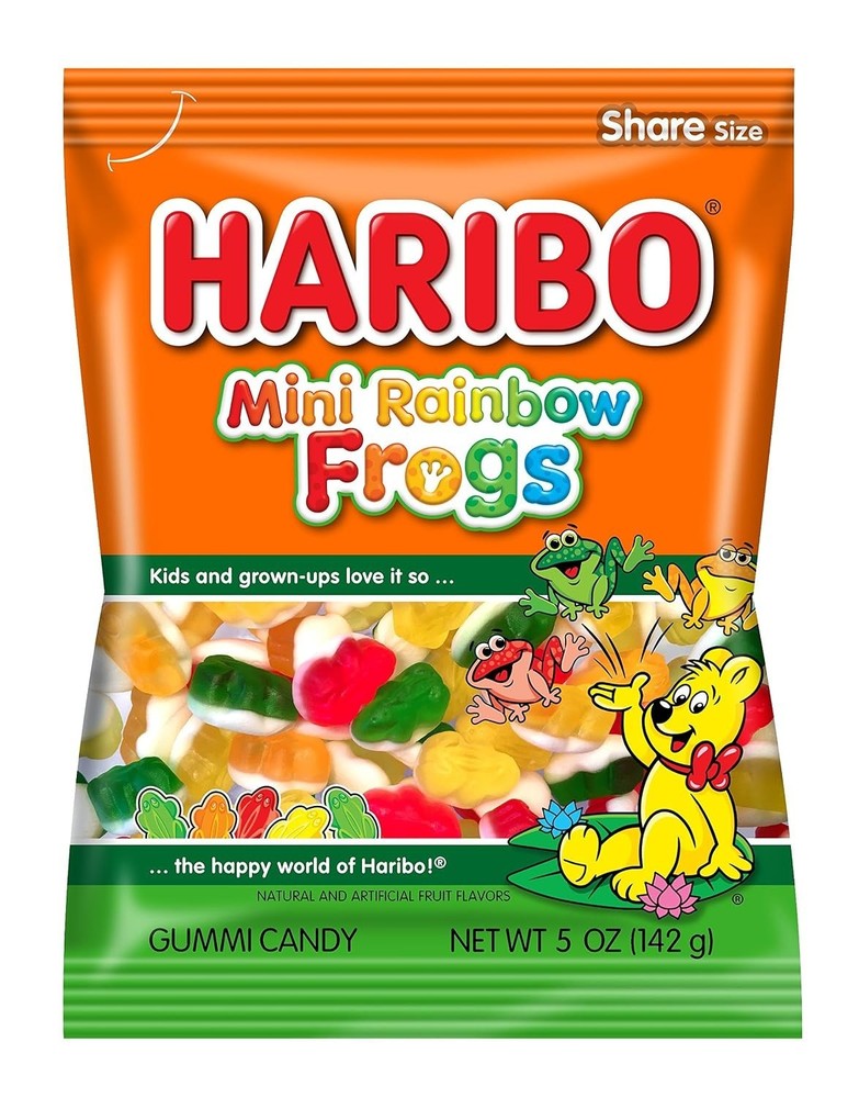 Haribo Gummi Candy, Mini Rainbow Frogs, 5 oz. Bag 12ct