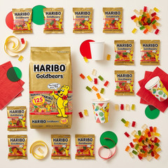 4 Pack Haribo Goldbears Gummi Candy, Mini Bags, 0.4 oz, 125-count