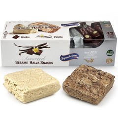 Sesame Halva Snack Bars – Vegan, Kosher Assortment, Vanilla & Marble Flavors,