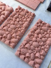 Pink chocolate bar full of Strawberry & Raspberry chocolate hand made 100g