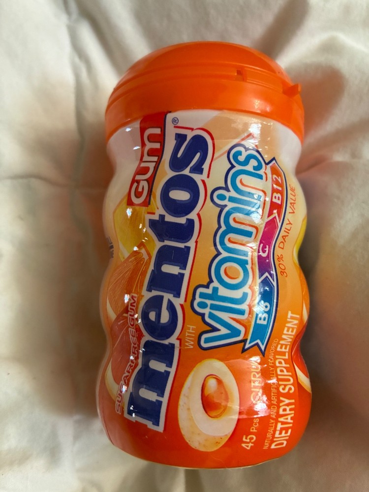 1 Packs Mentos Vitamins Citrus Gum | 45 Pieces | 3.18oz |